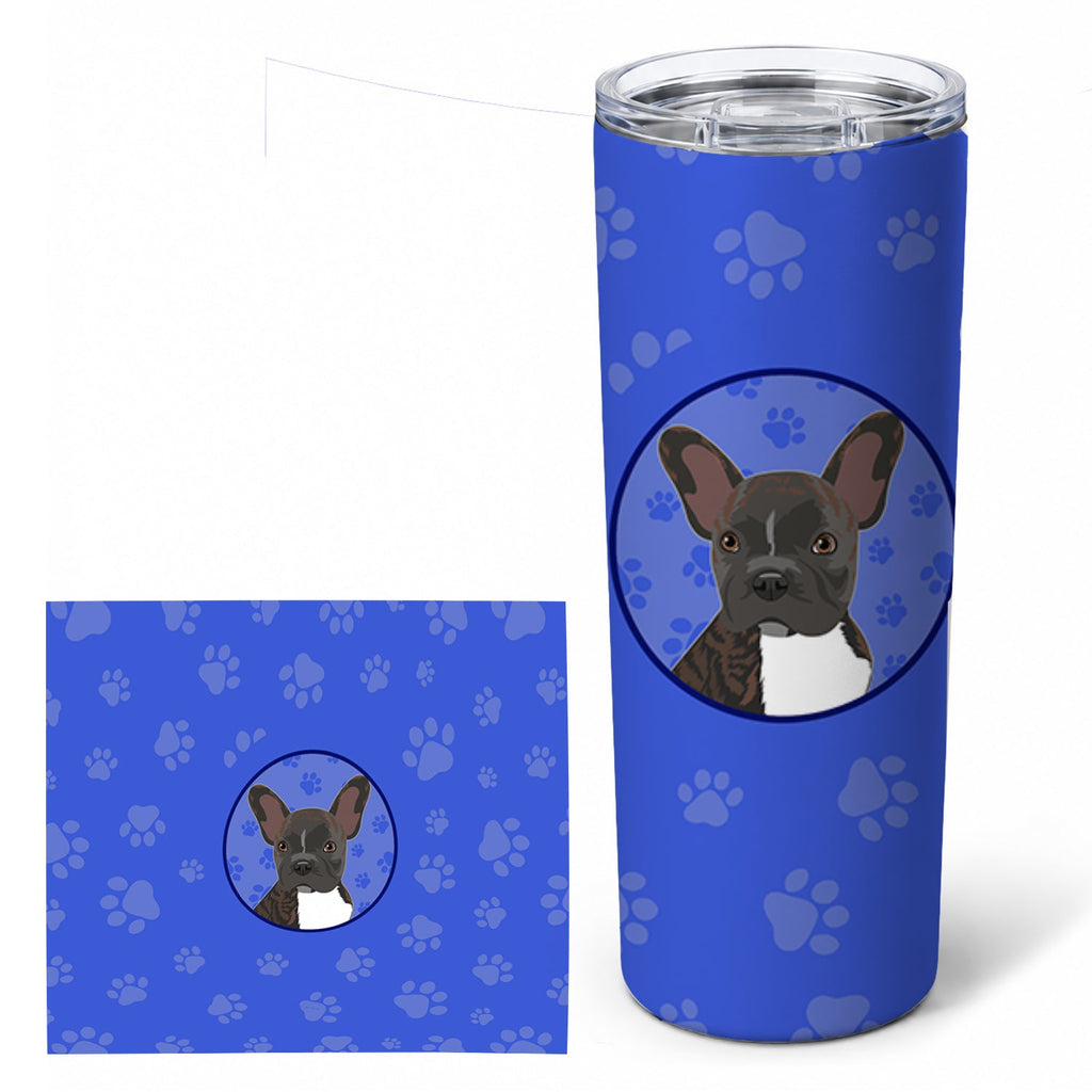 French Bulldog Brindle #2  Stainless Steel Skinny Tumbler 20 oz Vacuum Double Walled Reusable Insulated Travel Cup