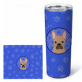 French Bulldog Cream  Stainless Steel Skinny Tumbler 20 oz Vacuum Double Walled Reusable Insulated Travel Cup