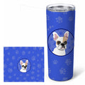 French Bulldog White #1  Stainless Steel Skinny Tumbler 20 oz Vacuum Double Walled Reusable Insulated Travel Cup