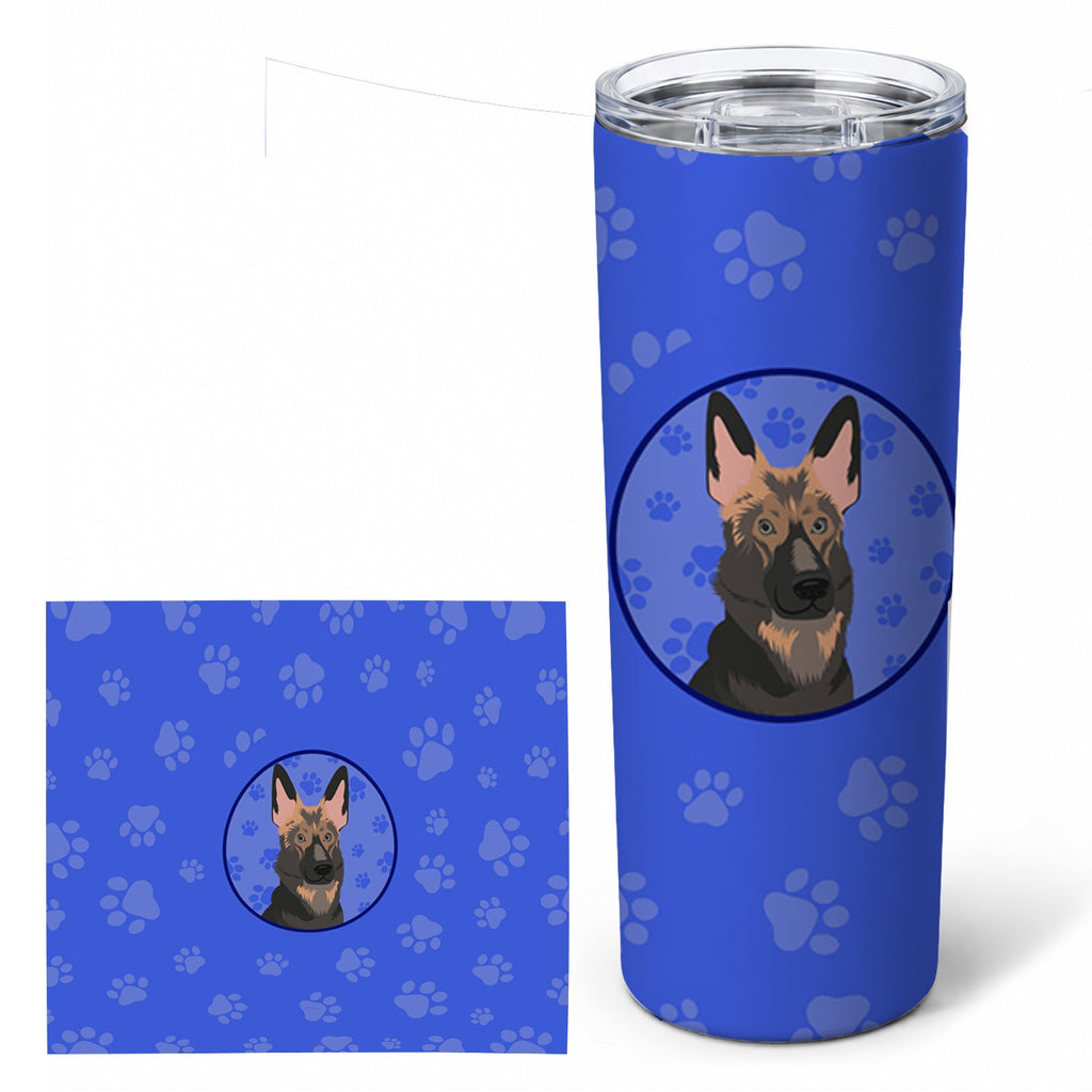 German Shepherd Puppy  Stainless Steel Skinny Tumbler 20 oz Vacuum Double Walled Reusable Insulated Travel Cup