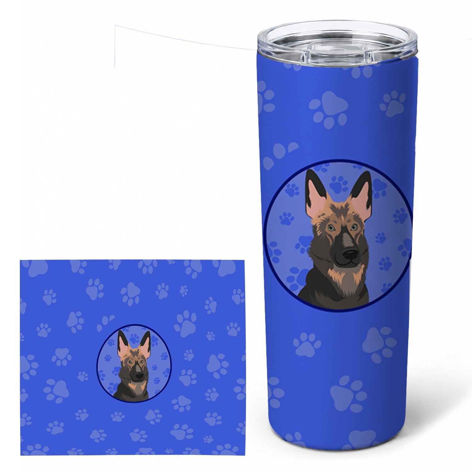 German Shepherd Puppy  Stainless Steel Skinny Tumbler 20 oz Vacuum Double Walled Reusable Insulated Travel Cup