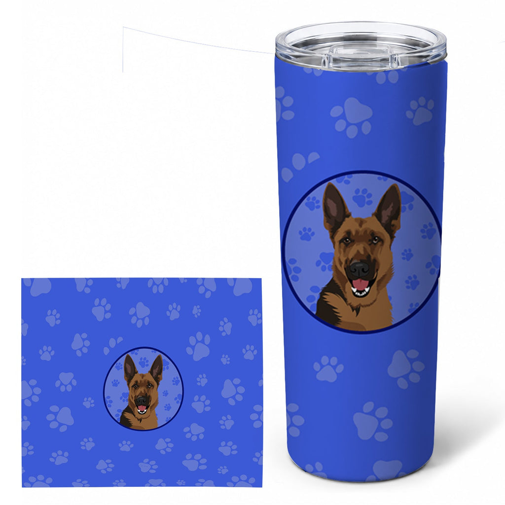 German Shepherd Black and Tan #2  Stainless Steel Skinny Tumbler 20 oz Vacuum Double Walled Reusable Insulated Travel Cup