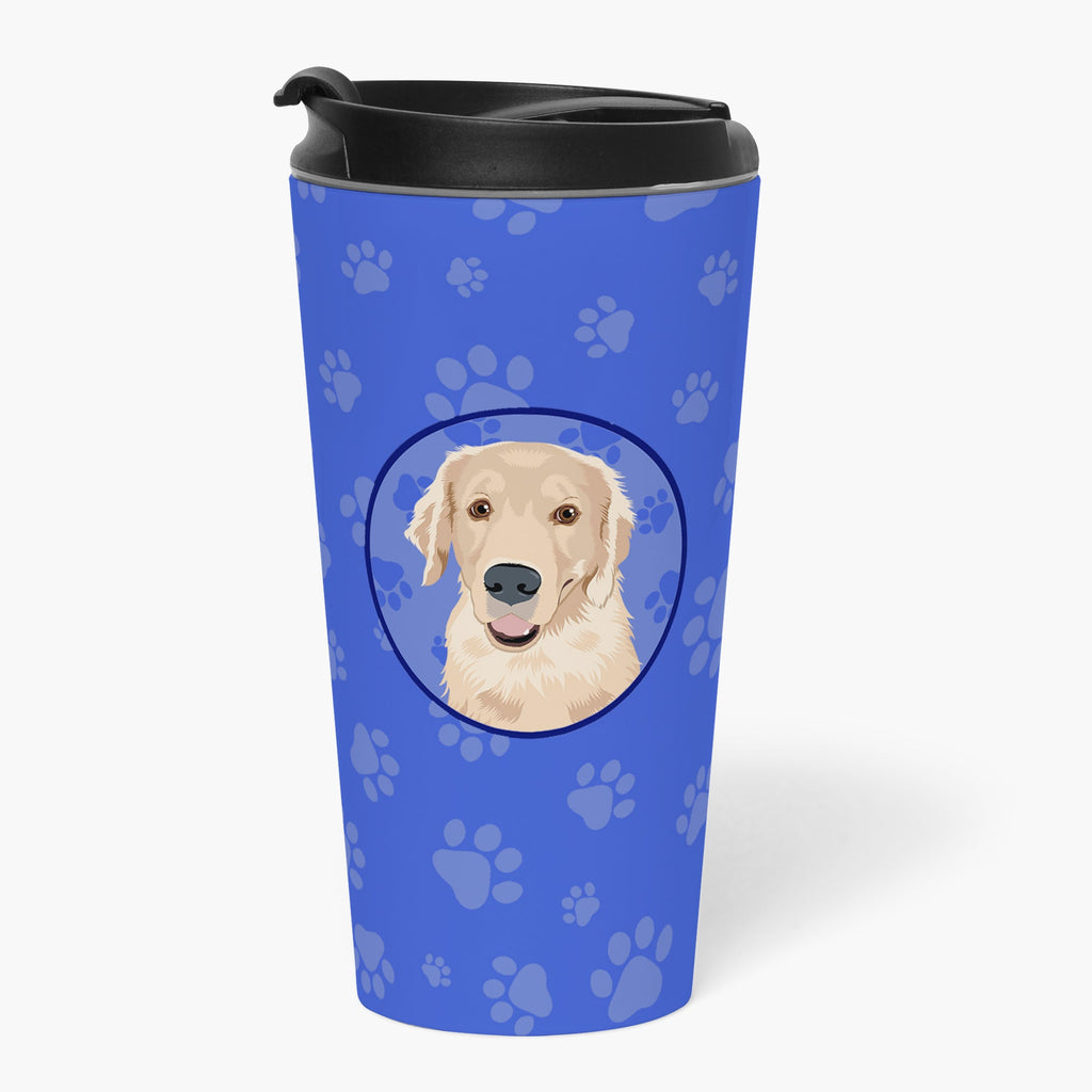 Golden Retriever Fawn #2  Stainless Steel 16 oz  Tumbler Blue Insulated Tumbler with Lid, Cute Travel Cup for Coffee, Cocktails, Gift Men, Dad, Women, Mother