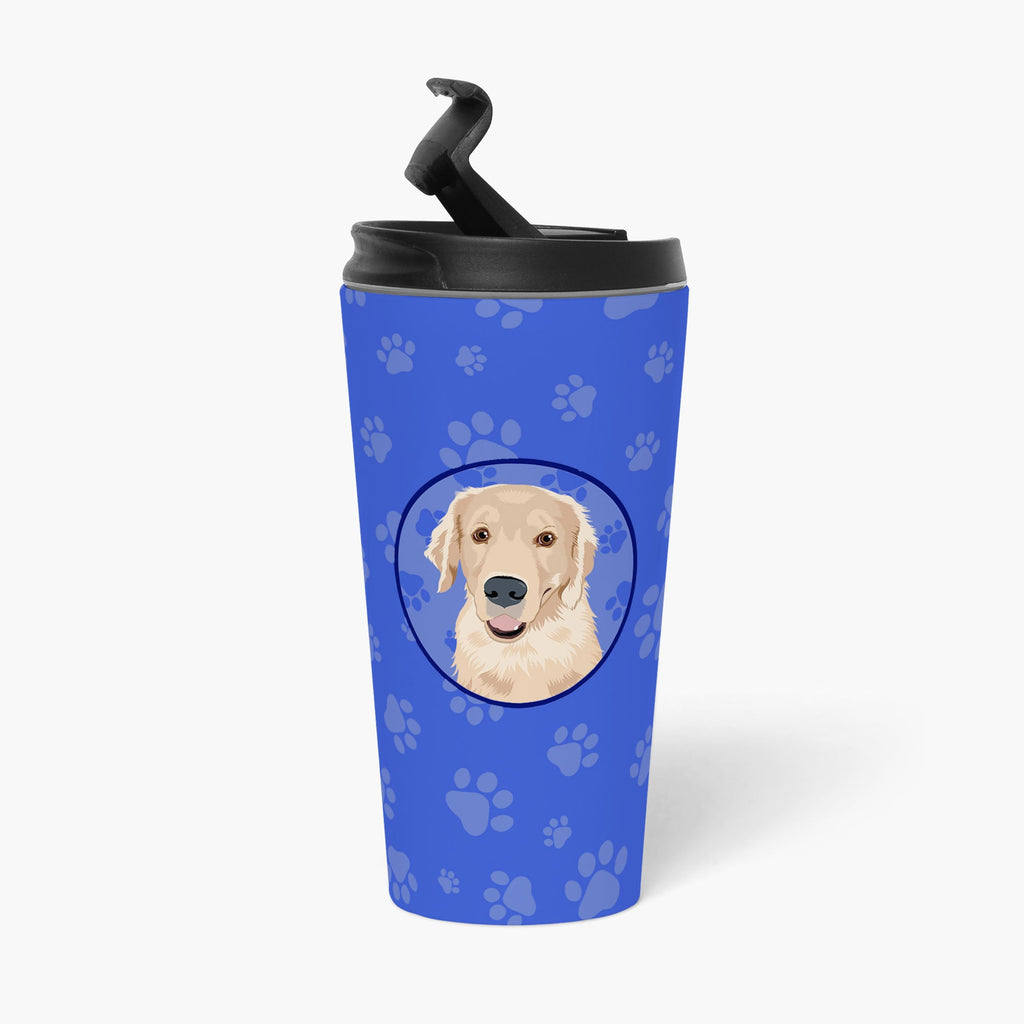 Golden Retriever Fawn #2  Stainless Steel 16 oz  Tumbler Blue Insulated Tumbler with Lid, Cute Travel Cup for Coffee, Cocktails, Gift Men, Dad, Women, Mother