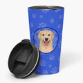 Golden Retriever Fawn #3  Stainless Steel 16 oz  Tumbler Blue Insulated Tumbler with Lid, Cute Travel Cup for Coffee, Cocktails, Gift Men, Dad, Women, Mother