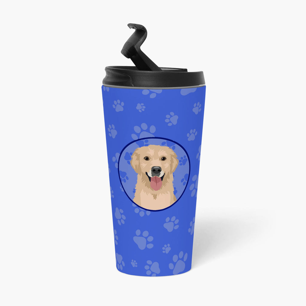Golden Retriever Fawn #3  Stainless Steel 16 oz  Tumbler Blue Insulated Tumbler with Lid, Cute Travel Cup for Coffee, Cocktails, Gift Men, Dad, Women, Mother