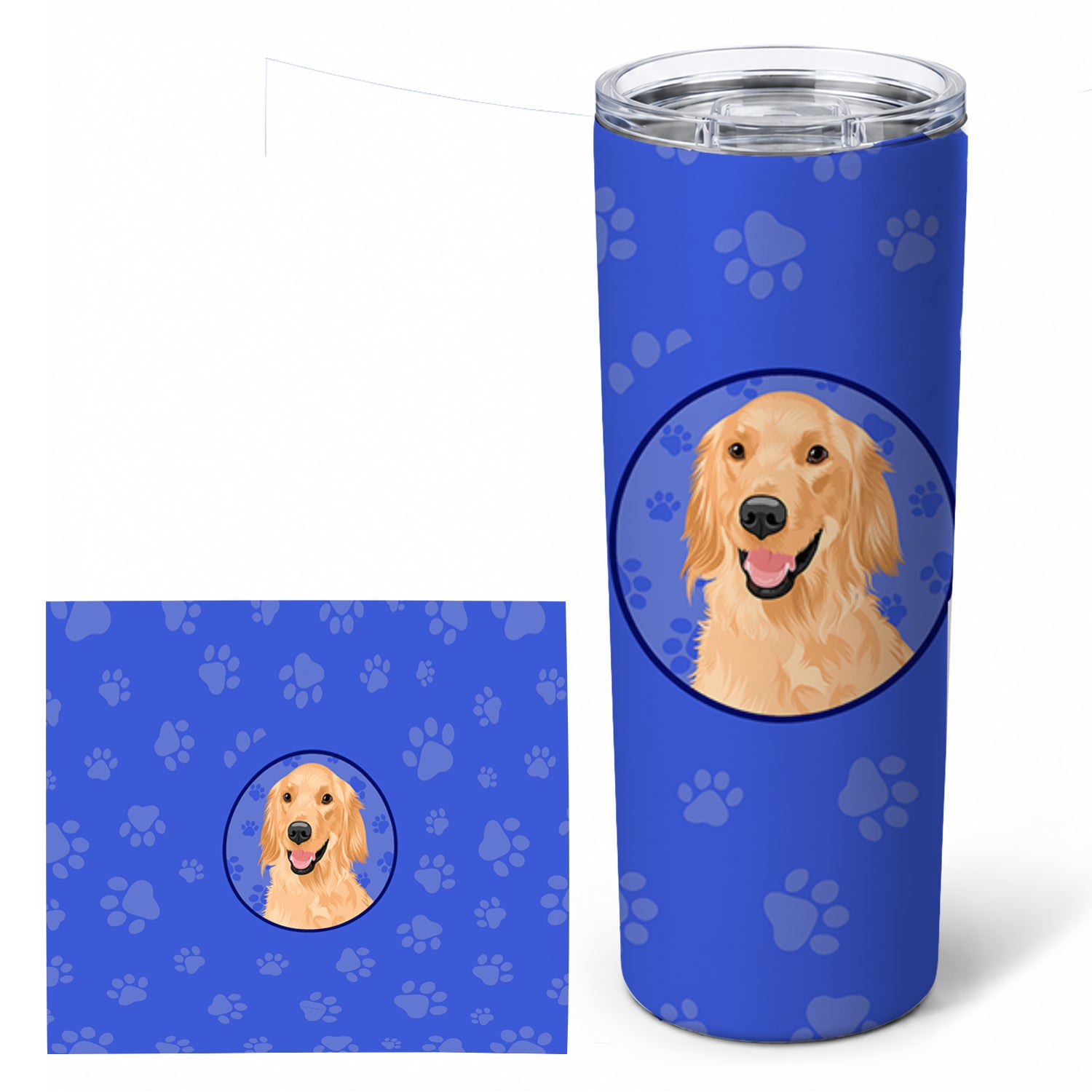 Golden Retriever Gold #1  Stainless Steel Skinny Tumbler 20 oz Vacuum Double Walled Reusable Insulated Travel Cup