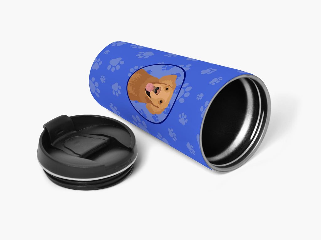 Golden Retriever Red #1  Stainless Steel 16 oz  Tumbler Blue Insulated Tumbler with Lid, Cute Travel Cup for Coffee, Cocktails, Gift Men, Dad, Women, Mother