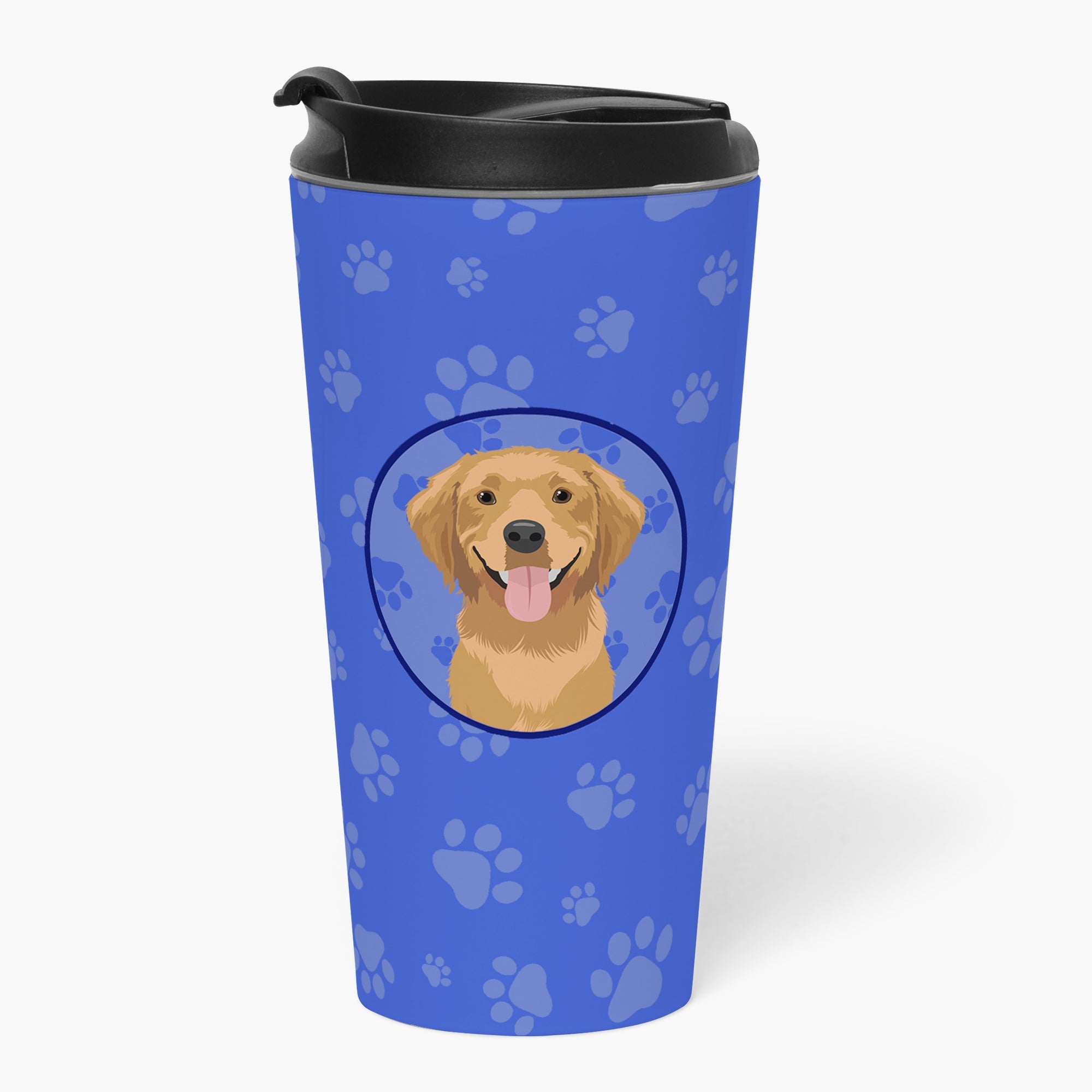 Golden Retriever Red #2  Stainless Steel 16 oz  Tumbler Blue Insulated Tumbler with Lid, Cute Travel Cup for Coffee, Cocktails, Gift Men, Dad, Women, Mother