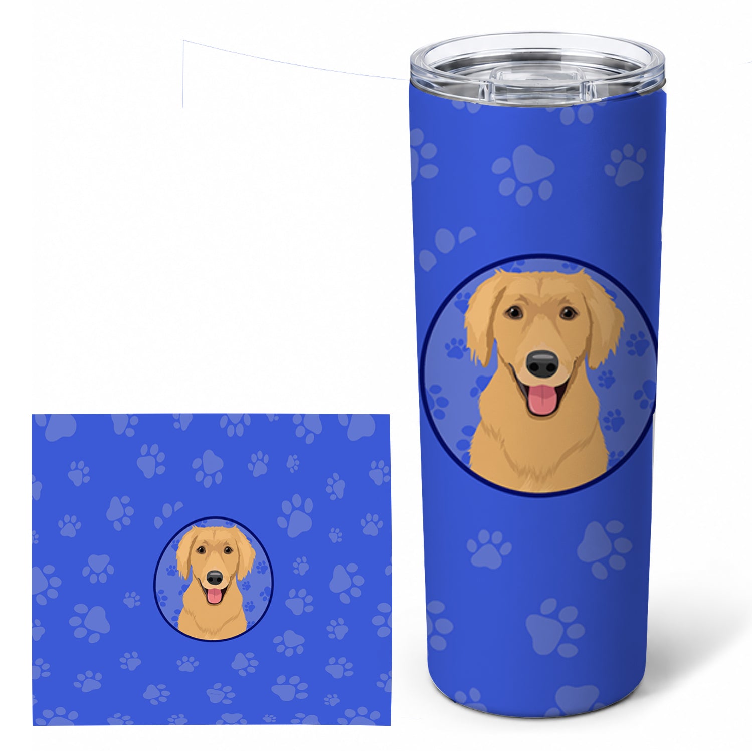 Golden Retriever Gold #2  Stainless Steel Skinny Tumbler 20 oz Vacuum Double Walled Reusable Insulated Travel Cup