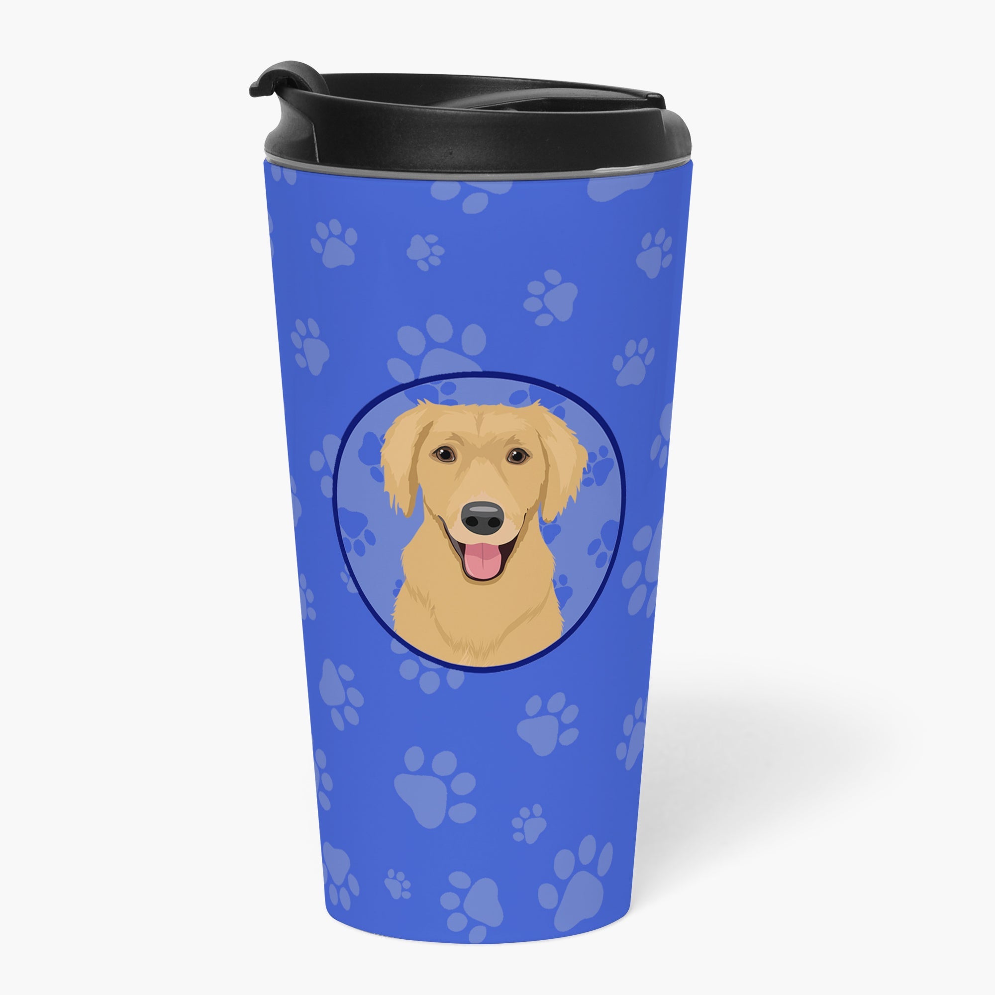 Golden Retriever Gold #2  Stainless Steel 16 oz  Tumbler Blue Insulated Tumbler with Lid, Cute Travel Cup for Coffee, Cocktails, Gift Men, Dad, Women, Mother