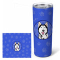 Siberian Husky Black and White #1  Stainless Steel Skinny Tumbler 20 oz Vacuum Double Walled Reusable Insulated Travel Cup