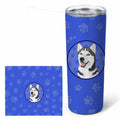 Siberian Husky Silver and White #1  Stainless Steel Skinny Tumbler 20 oz Vacuum Double Walled Reusable Insulated Travel Cup