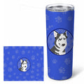 Siberian Husky Silver and White #2  Stainless Steel Skinny Tumbler 20 oz Vacuum Double Walled Reusable Insulated Travel Cup