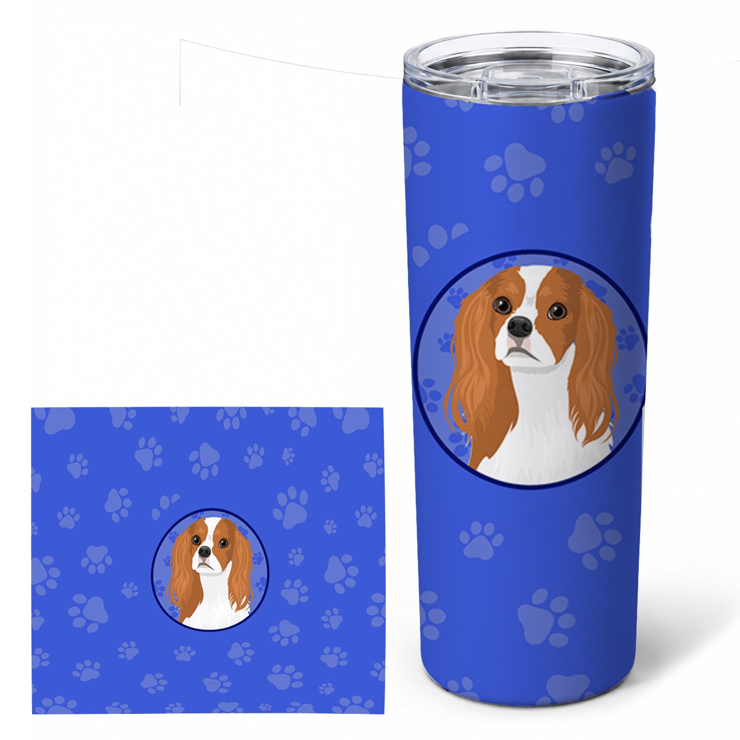 Cavalier King Charles Spaniel Blenheim #1  Stainless Steel Skinny Tumbler 20 oz Vacuum Double Walled Reusable Insulated Travel Cup