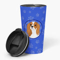 Cavalier King Charles Spaniel Blenheim #1  Stainless Steel 16 oz  Tumbler Blue Insulated Tumbler with Lid, Cute Travel Cup for Coffee, Cocktails, Gift Men, Dad, Women, Mother