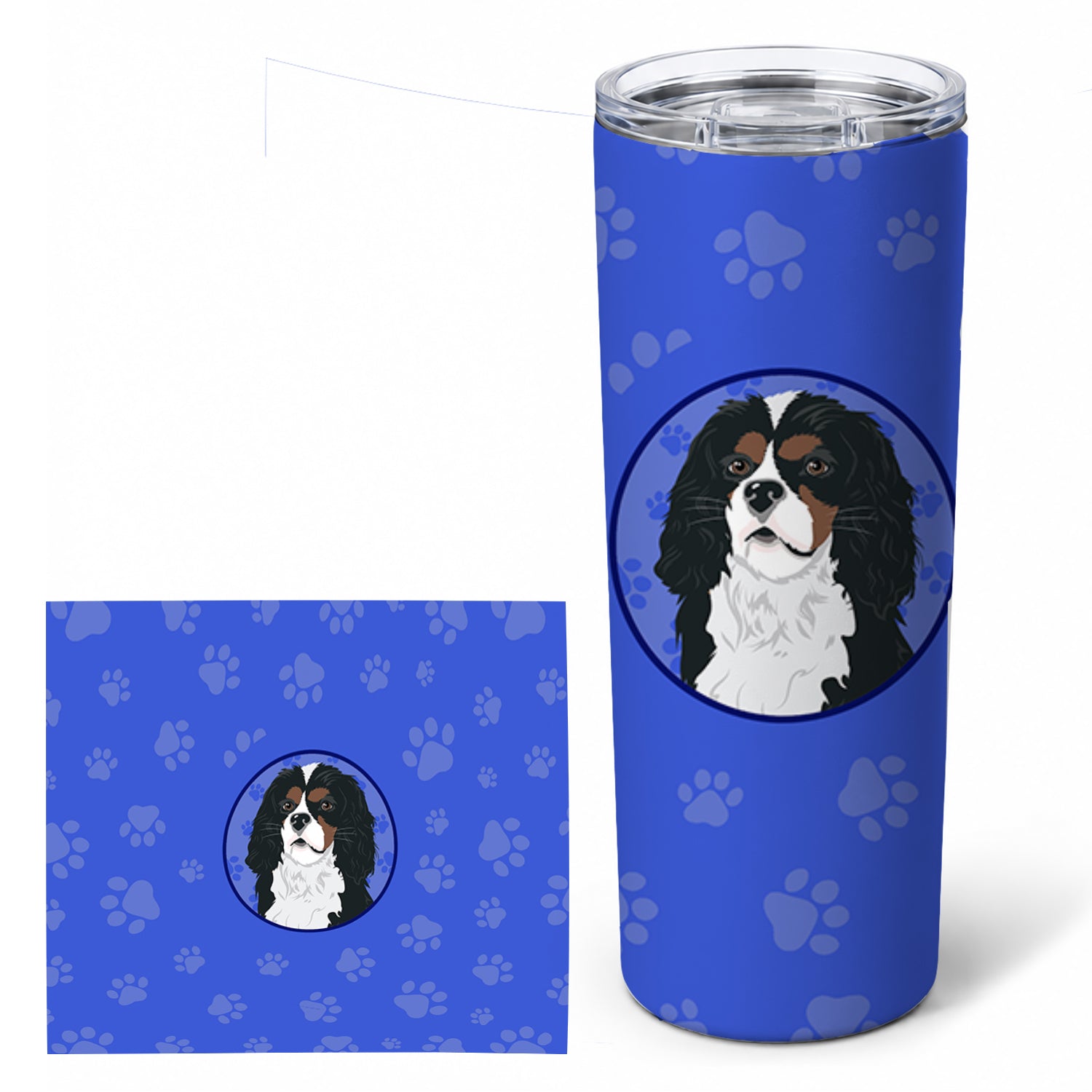 Cavalier King Charles Spaniel Tricolor #1  Stainless Steel Skinny Tumbler 20 oz Vacuum Double Walled Reusable Insulated Travel Cup
