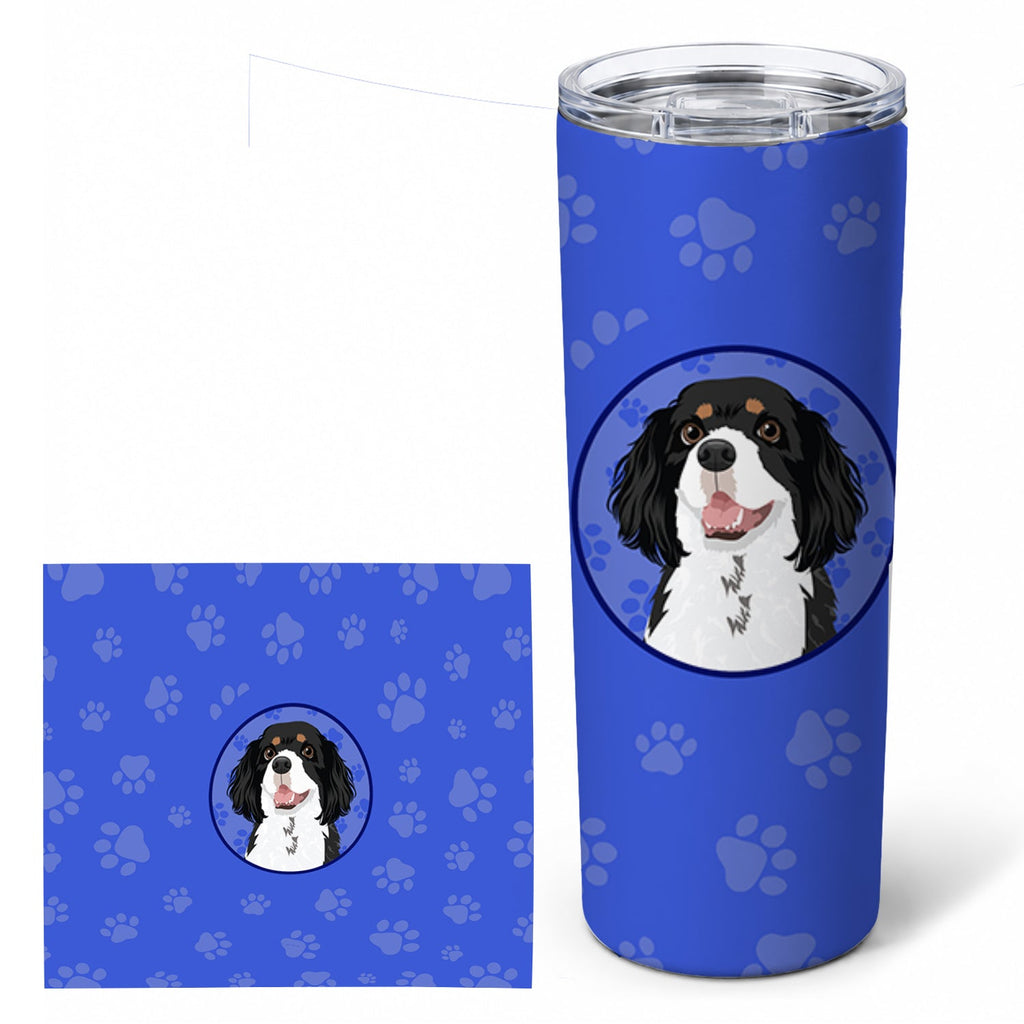 Cavalier King Charles Spaniel Tricolor #2  Stainless Steel Skinny Tumbler 20 oz Vacuum Double Walled Reusable Insulated Travel Cup