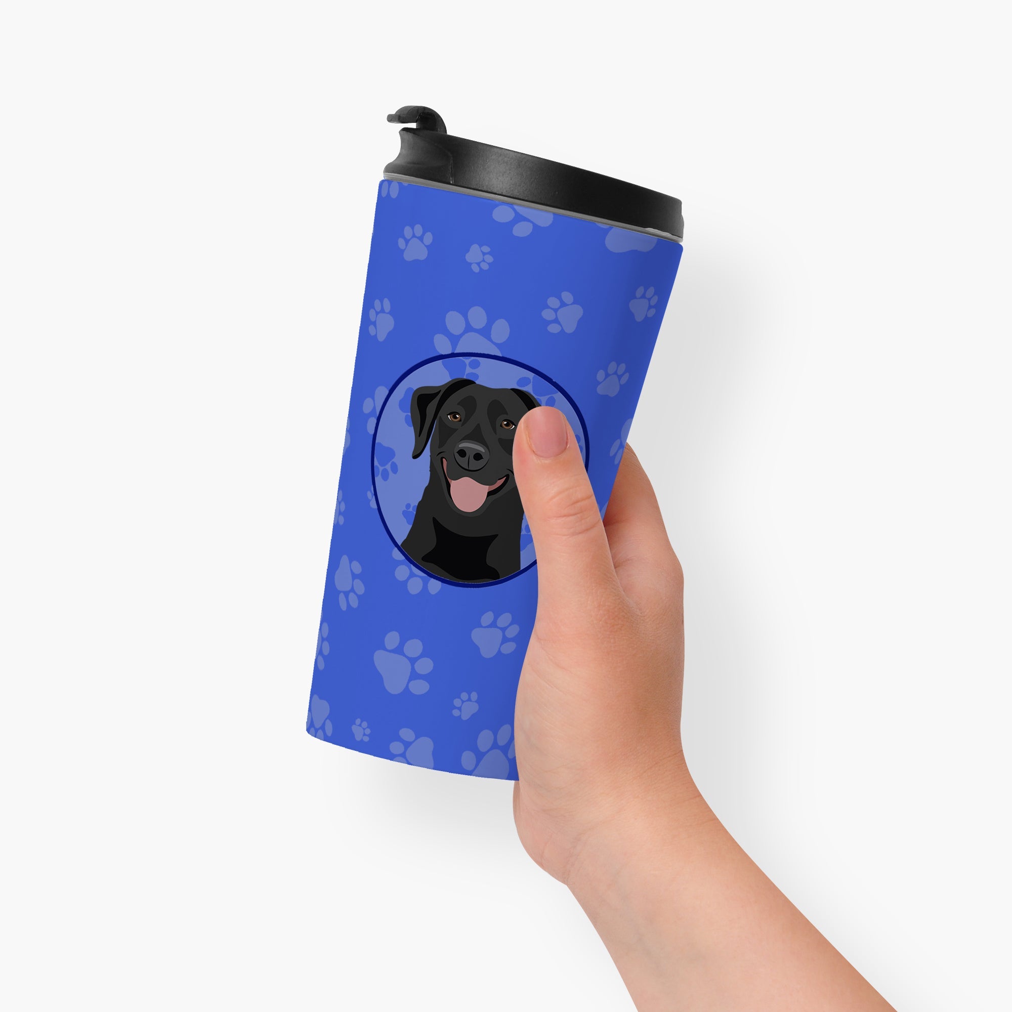 Labrador Retriever Black #1  Stainless Steel 16 oz  Tumbler Blue Insulated Tumbler with Lid, Cute Travel Cup for Coffee, Cocktails, Gift Men, Dad, Women, Mother