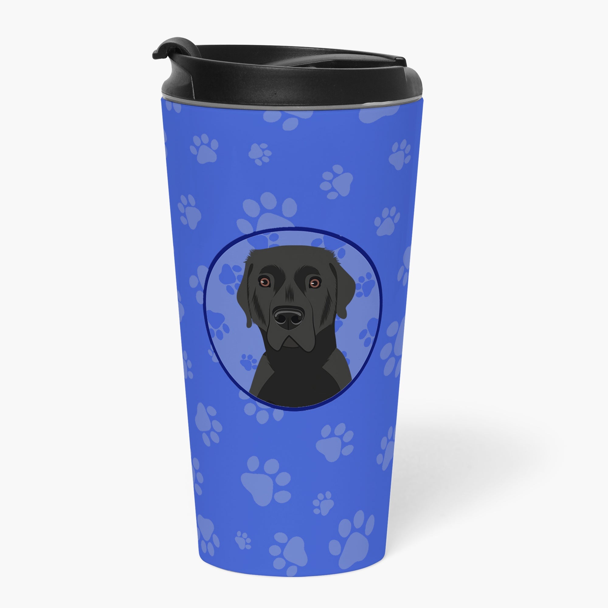 Labrador Retriever Black #2  Stainless Steel 16 oz  Tumbler Blue Insulated Tumbler with Lid, Cute Travel Cup for Coffee, Cocktails, Gift Men, Dad, Women, Mother