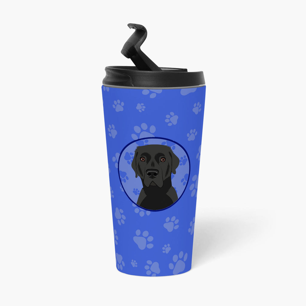 Labrador Retriever Black #2  Stainless Steel 16 oz  Tumbler Blue Insulated Tumbler with Lid, Cute Travel Cup for Coffee, Cocktails, Gift Men, Dad, Women, Mother