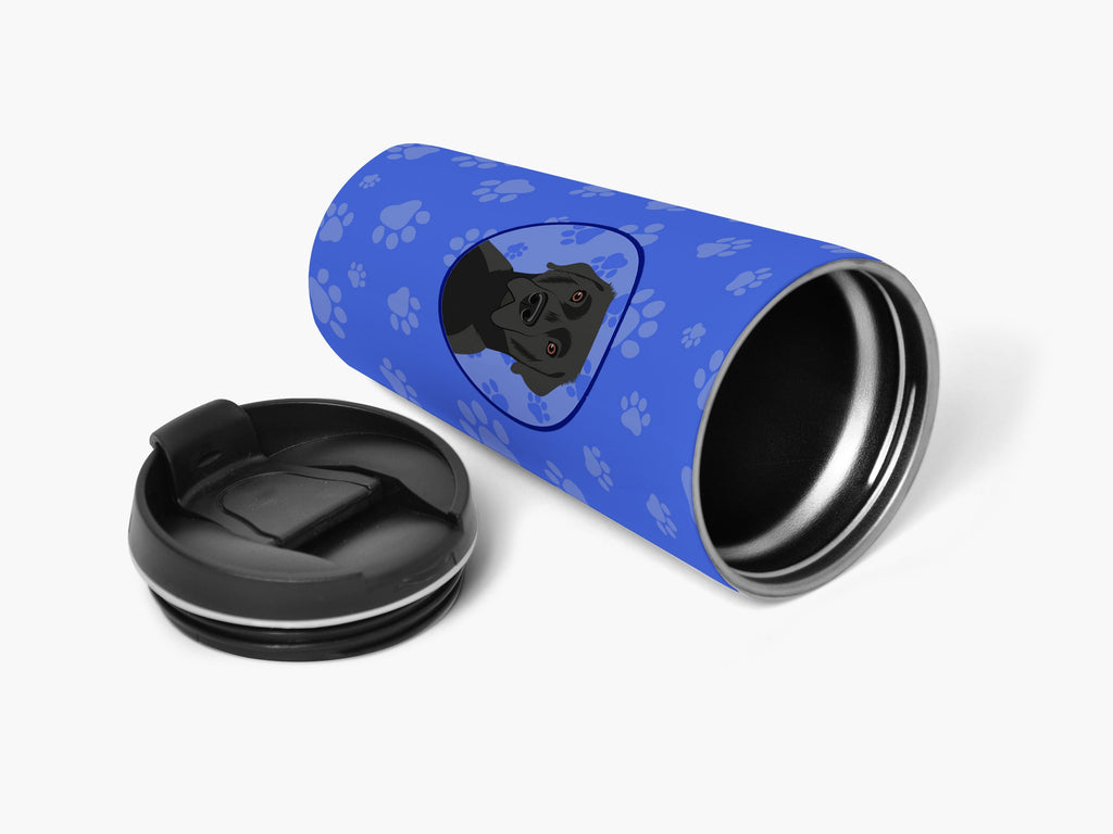 Labrador Retriever Black #2  Stainless Steel 16 oz  Tumbler Blue Insulated Tumbler with Lid, Cute Travel Cup for Coffee, Cocktails, Gift Men, Dad, Women, Mother