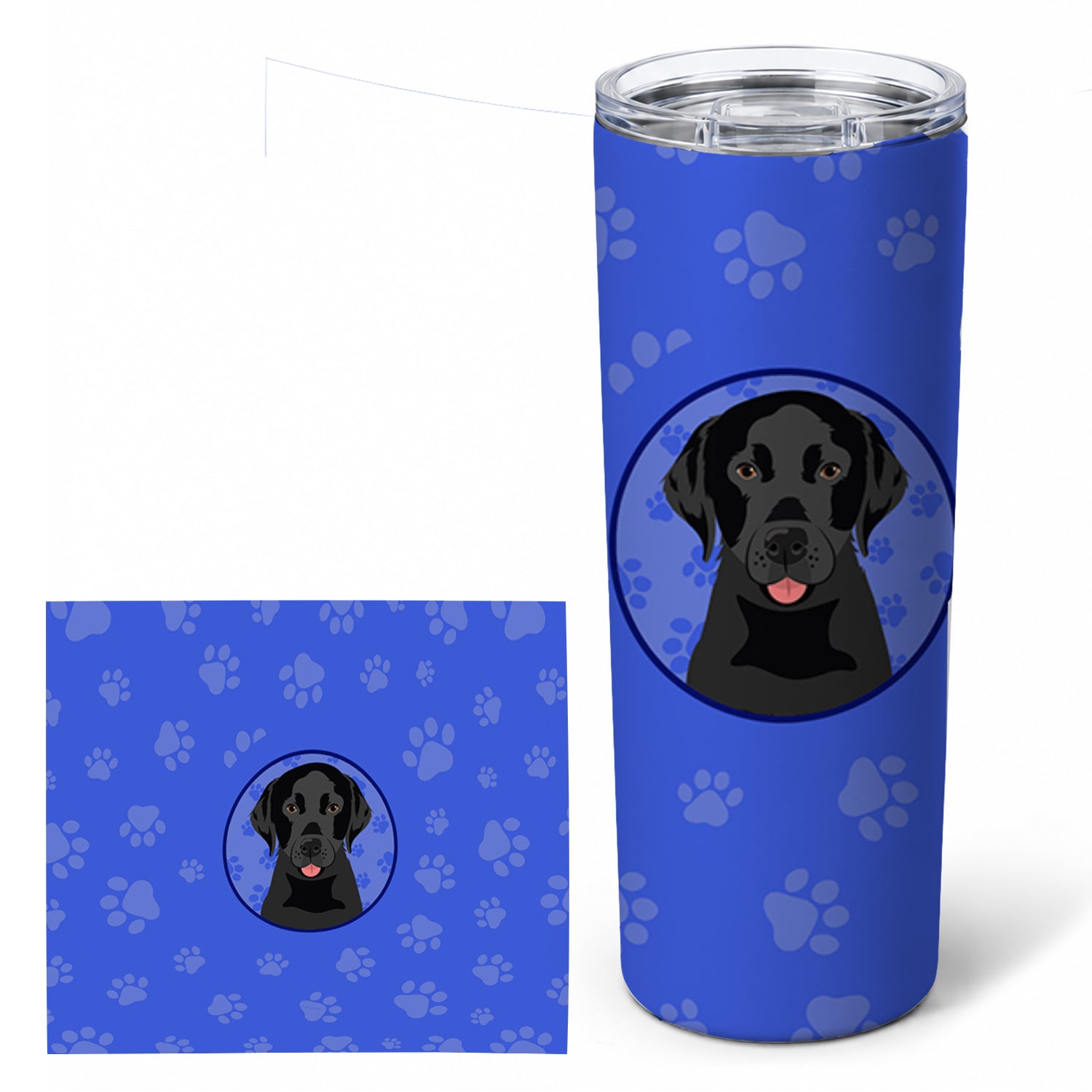 Labrador Retriever Black #3  Stainless Steel Skinny Tumbler 20 oz Vacuum Double Walled Reusable Insulated Travel Cup