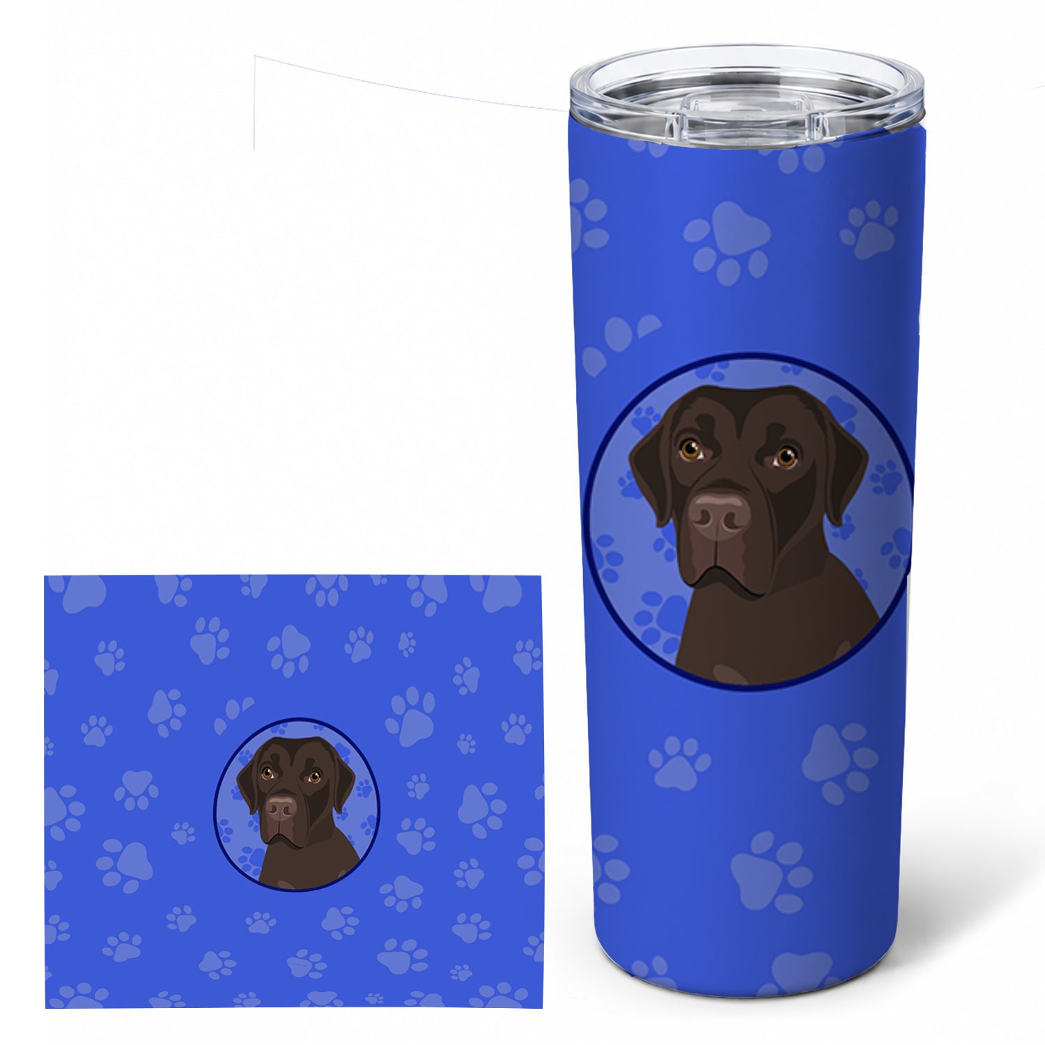 Labrador Retriever Chocolate #1  Stainless Steel Skinny Tumbler 20 oz Vacuum Double Walled Reusable Insulated Travel Cup