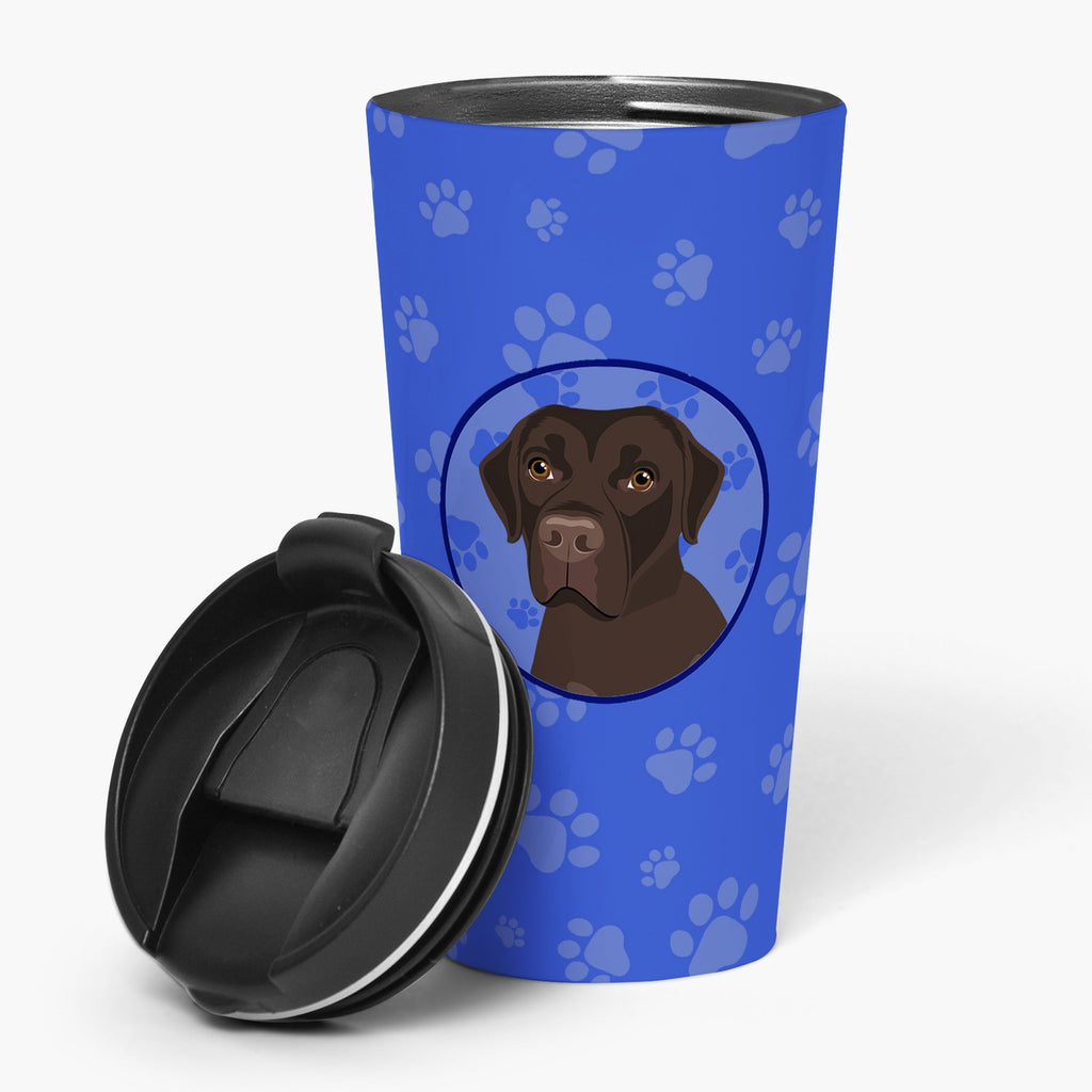 Labrador Retriever Chocolate #1  Stainless Steel 16 oz  Tumbler Blue Insulated Tumbler with Lid, Cute Travel Cup for Coffee, Cocktails, Gift Men, Dad, Women, Mother