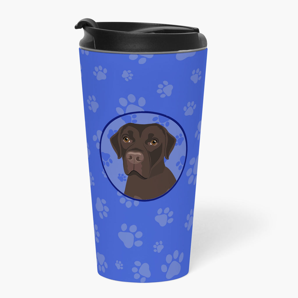 Labrador Retriever Chocolate #1  Stainless Steel 16 oz  Tumbler Blue Insulated Tumbler with Lid, Cute Travel Cup for Coffee, Cocktails, Gift Men, Dad, Women, Mother