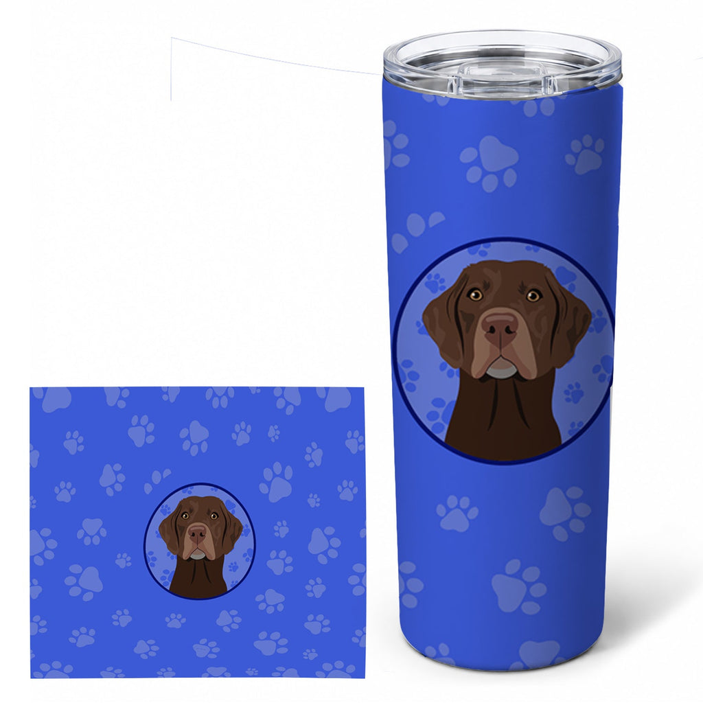 Labrador Retriever Chocolate #2  Stainless Steel Skinny Tumbler 20 oz Vacuum Double Walled Reusable Insulated Travel Cup