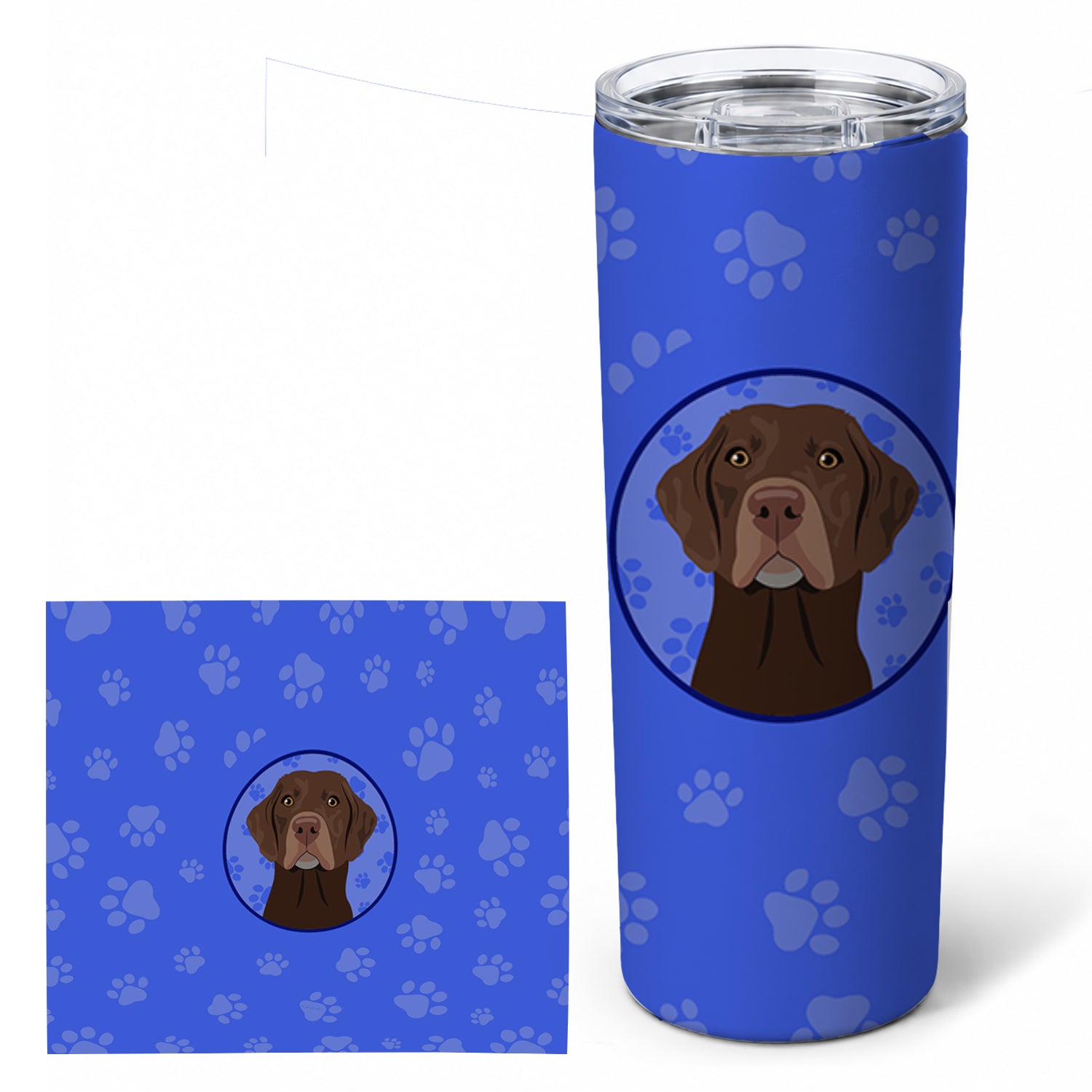 Labrador Retriever Chocolate #2  Stainless Steel Skinny Tumbler 20 oz Vacuum Double Walled Reusable Insulated Travel Cup