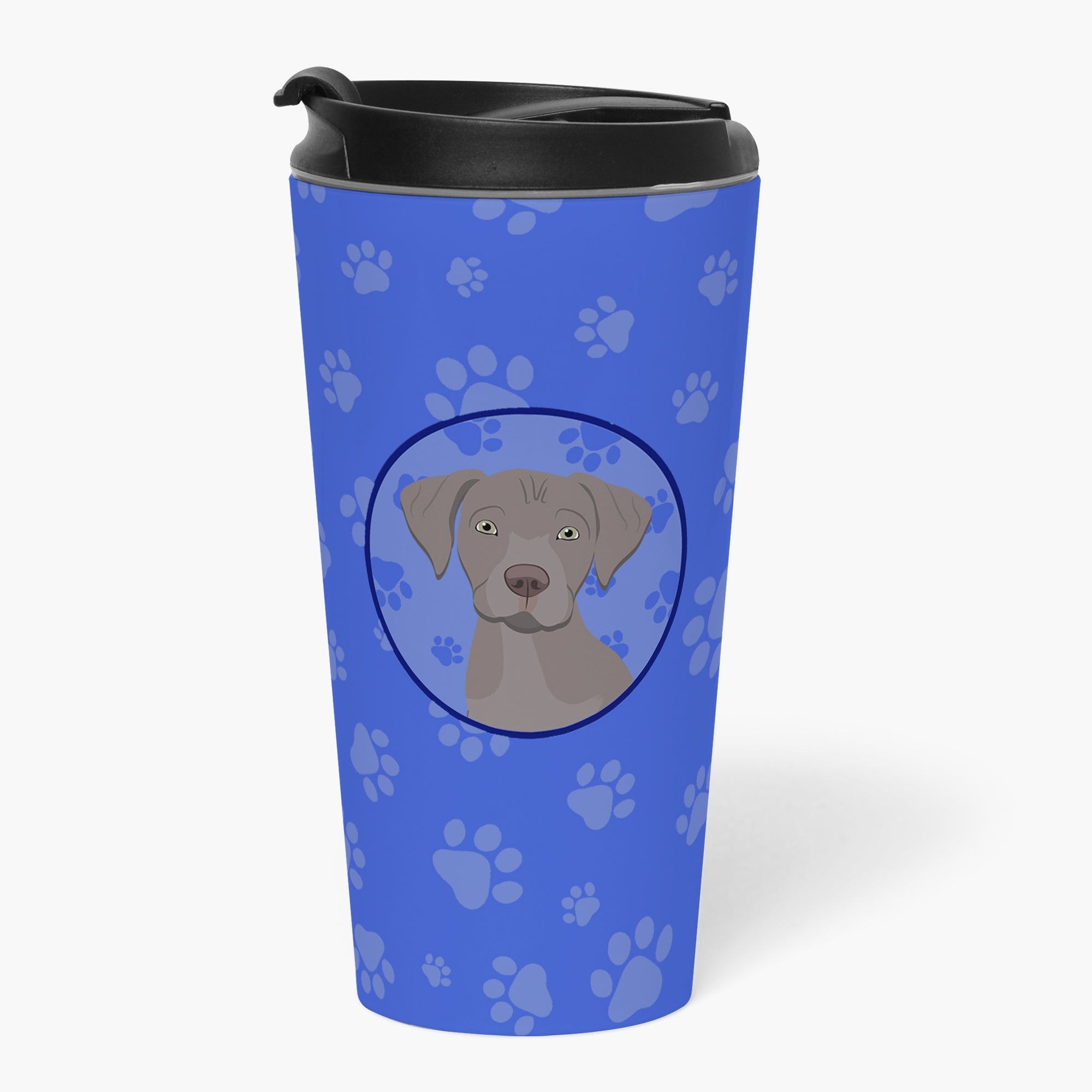Labrador Retriever Gray Puppy  Stainless Steel 16 oz  Tumbler Blue Insulated Tumbler with Lid, Cute Travel Cup for Coffee, Cocktails, Gift Men, Dad, Women, Mother