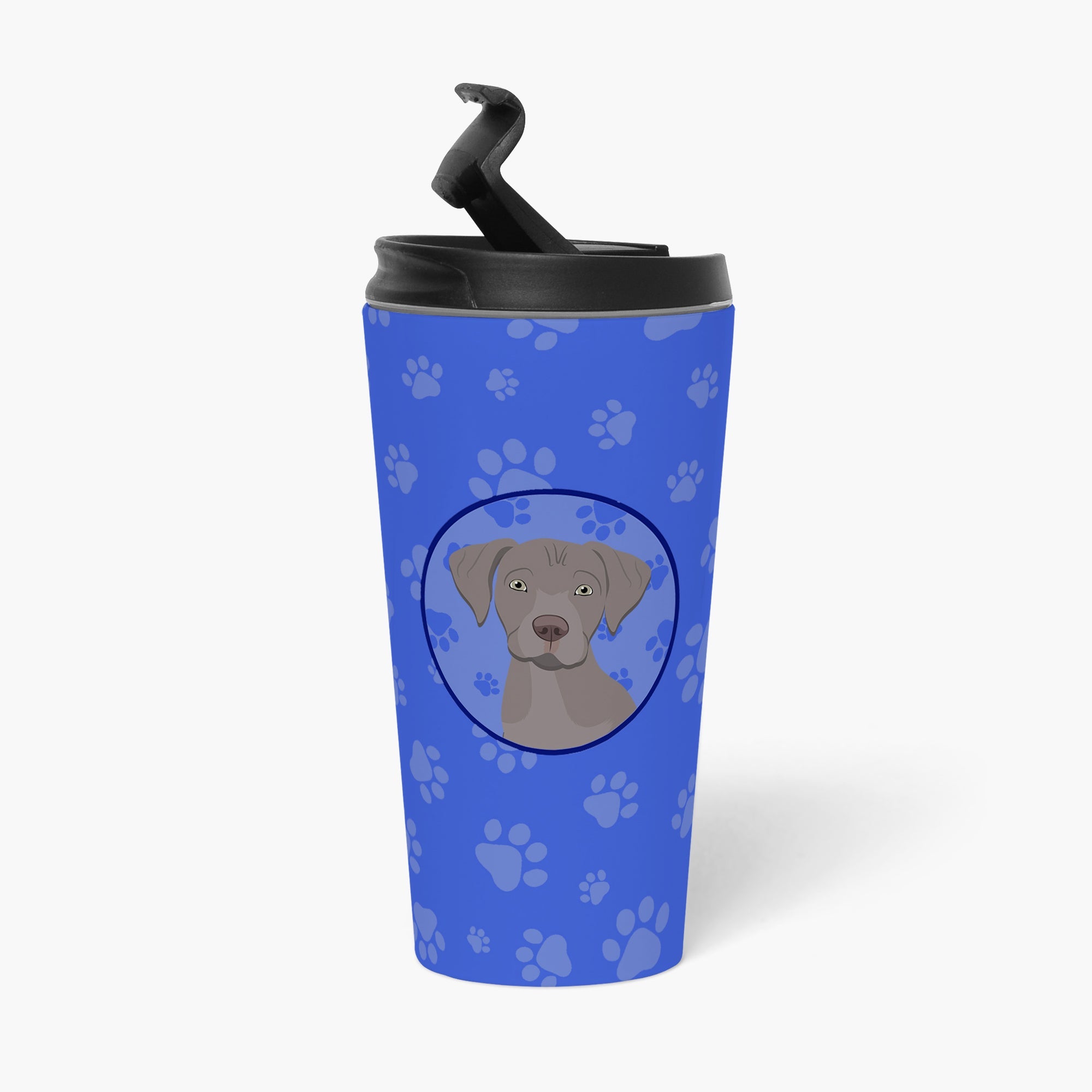 Labrador Retriever Gray Puppy  Stainless Steel 16 oz  Tumbler Blue Insulated Tumbler with Lid, Cute Travel Cup for Coffee, Cocktails, Gift Men, Dad, Women, Mother