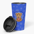 Labrador Retriever Red  Stainless Steel 16 oz  Tumbler Blue Insulated Tumbler with Lid, Cute Travel Cup for Coffee, Cocktails, Gift Men, Dad, Women, Mother