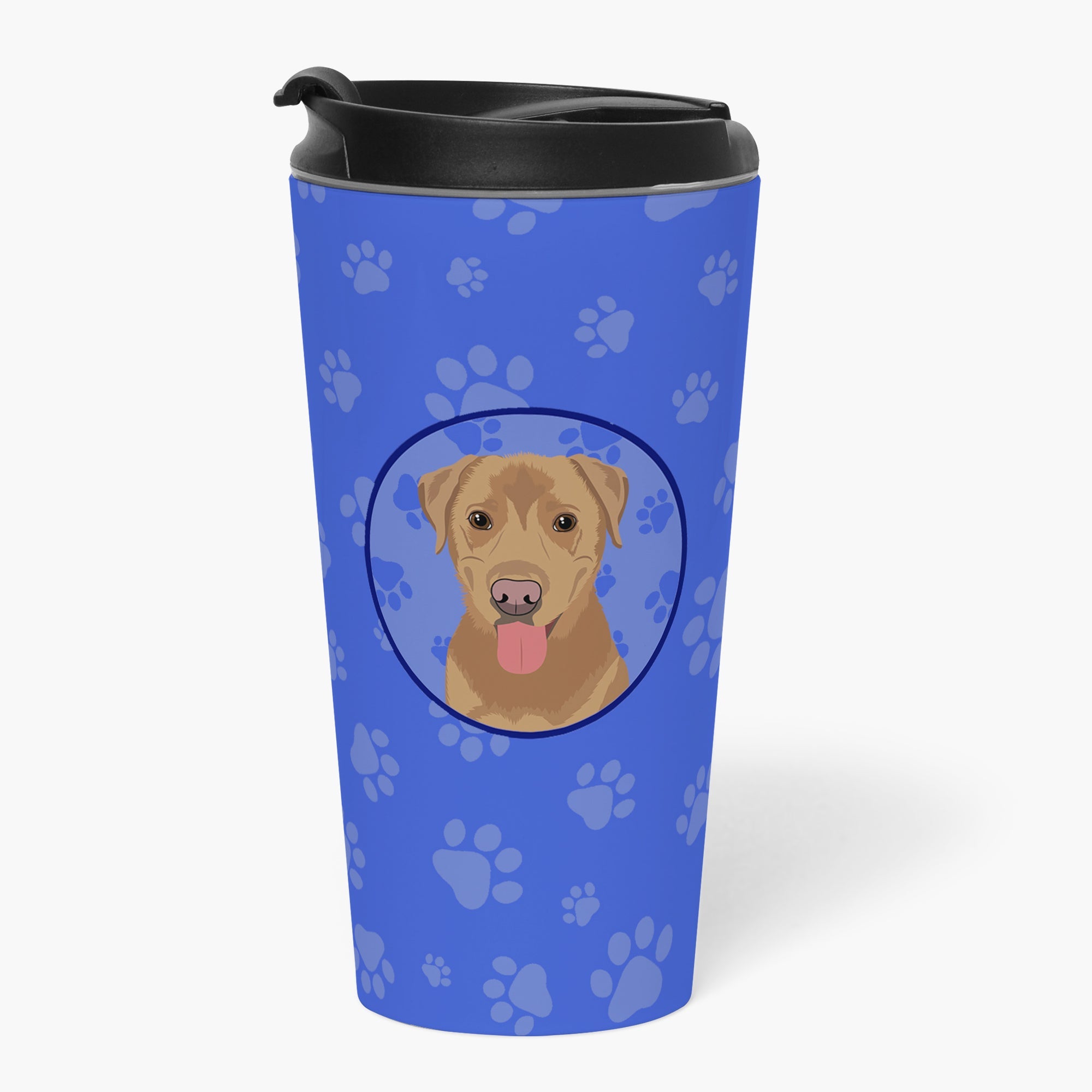 Labrador Retriever Red  Stainless Steel 16 oz  Tumbler Blue Insulated Tumbler with Lid, Cute Travel Cup for Coffee, Cocktails, Gift Men, Dad, Women, Mother