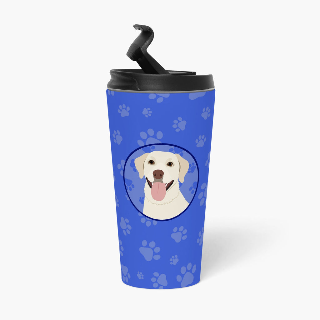 Labrador Retriever Yellow #1  Stainless Steel 16 oz  Tumbler Blue Insulated Tumbler with Lid, Cute Travel Cup for Coffee, Cocktails, Gift Men, Dad, Women, Mother