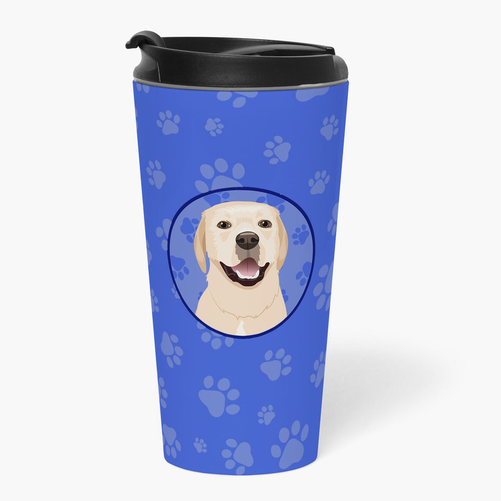 Labrador Retriever Yellow #2  Stainless Steel 16 oz  Tumbler Blue Insulated Tumbler with Lid, Cute Travel Cup for Coffee, Cocktails, Gift Men, Dad, Women, Mother