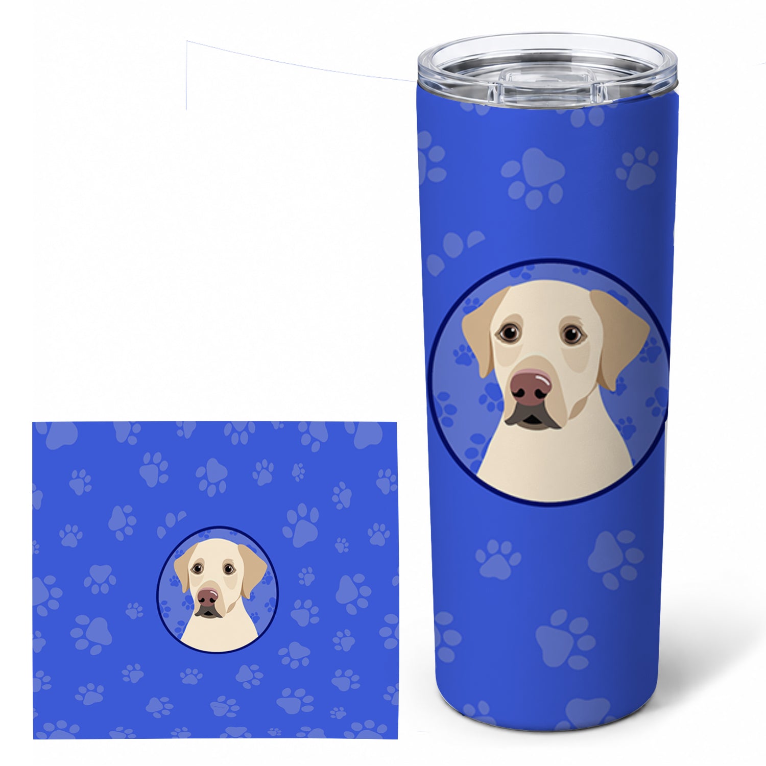 Labrador Retriever Yellow #3  Stainless Steel Skinny Tumbler 20 oz Vacuum Double Walled Reusable Insulated Travel Cup