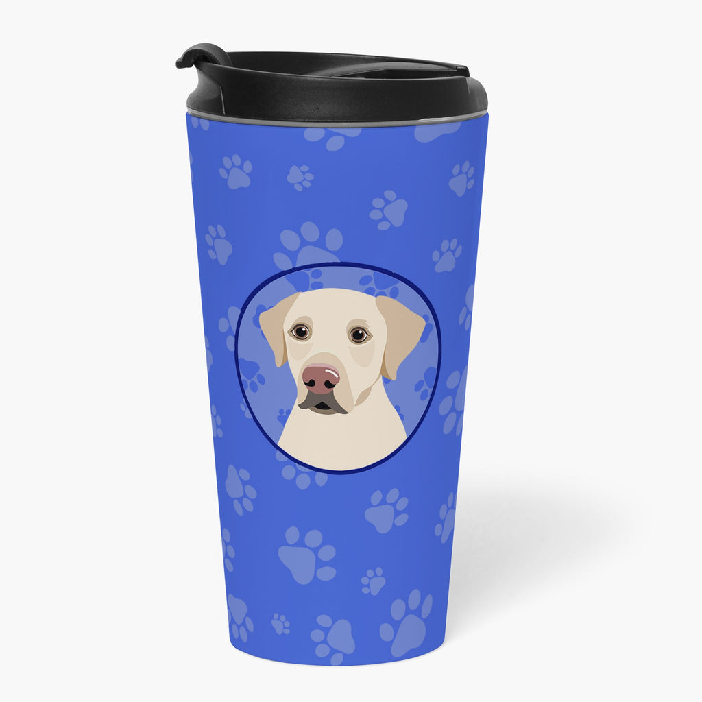 Labrador Retriever Yellow #3  Stainless Steel 16 oz  Tumbler Blue Insulated Tumbler with Lid, Cute Travel Cup for Coffee, Cocktails, Gift Men, Dad, Women, Mother