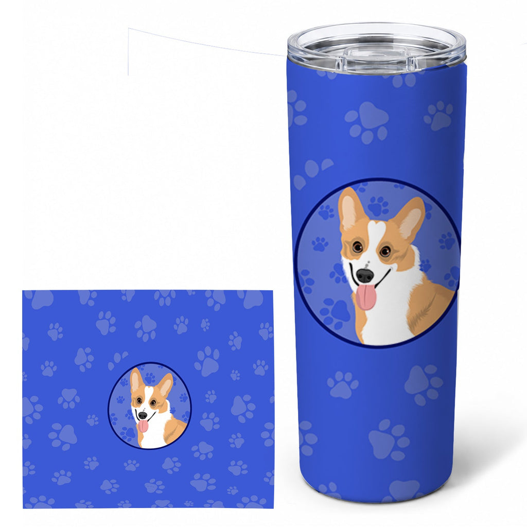 Pembroke Corgi Red and White  Stainless Steel Skinny Tumbler 20 oz Vacuum Double Walled Reusable Insulated Travel Cup