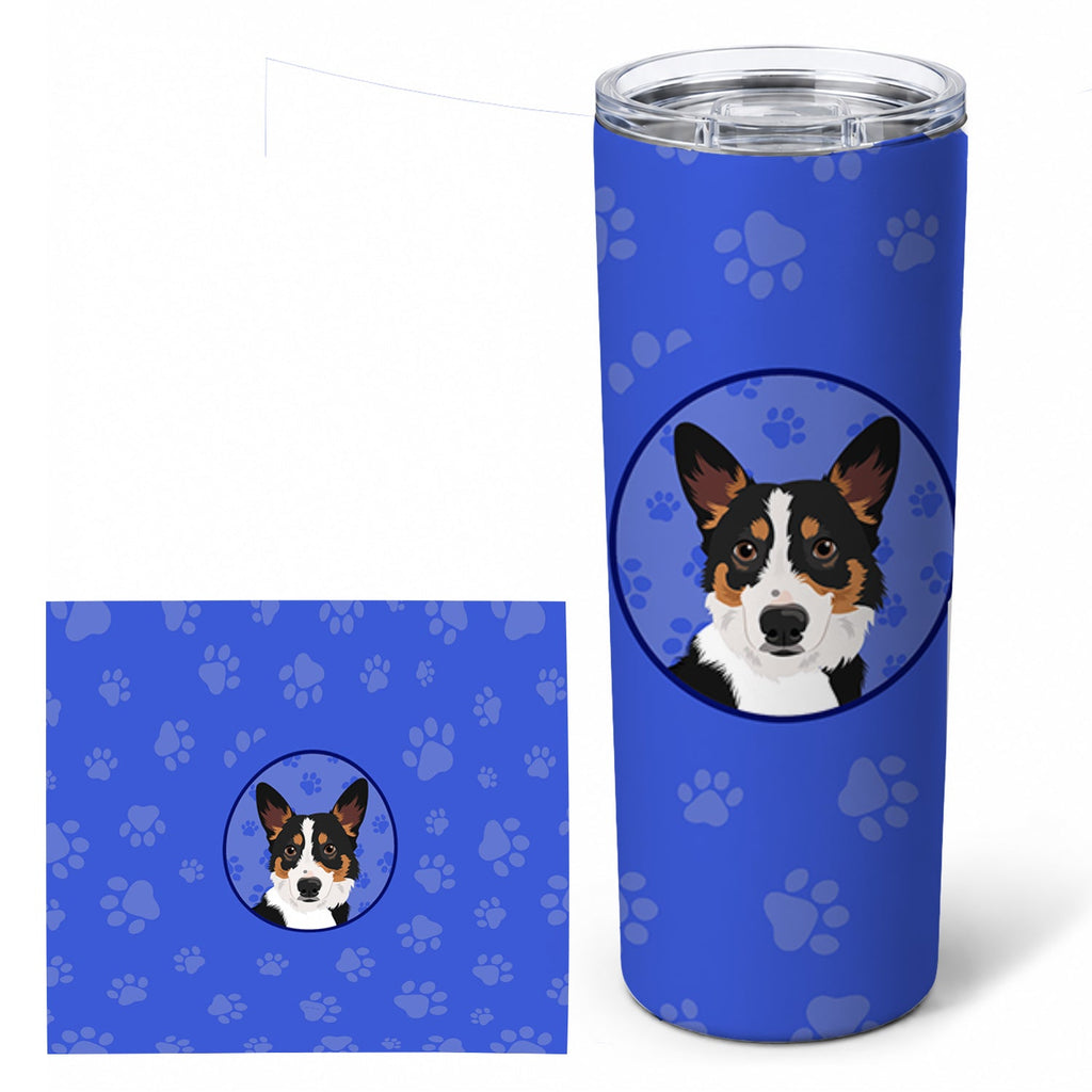Pembroke Welsh Corgi Tricolor Black-Headed #1  Stainless Steel Skinny Tumbler 20 oz Vacuum Double Walled Reusable Insulated Travel Cup