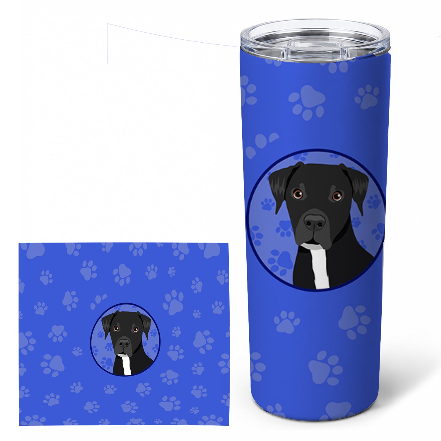 Pit Bull Black #1  Stainless Steel Skinny Tumbler 20 oz Vacuum Double Walled Reusable Insulated Travel Cup