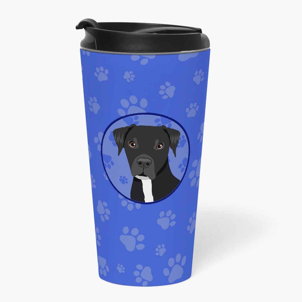 Pit Bull Black #1  Stainless Steel 16 oz  Tumbler Blue Insulated Tumbler with Lid, Cute Travel Cup for Coffee, Cocktails, Gift Men, Dad, Women, Mother