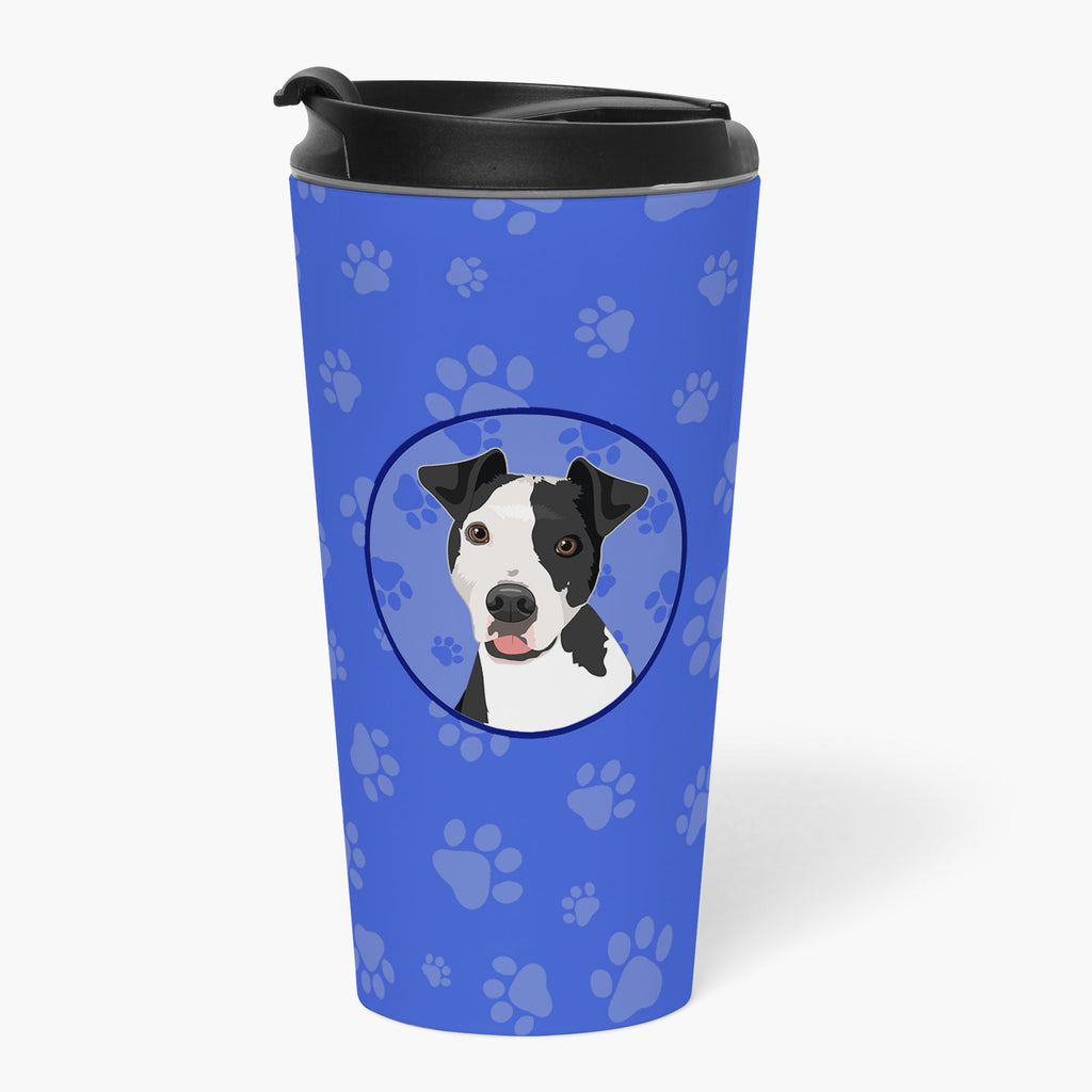 Pit Bull Black #2  Stainless Steel 16 oz  Tumbler Blue Insulated Tumbler with Lid, Cute Travel Cup for Coffee, Cocktails, Gift Men, Dad, Women, Mother