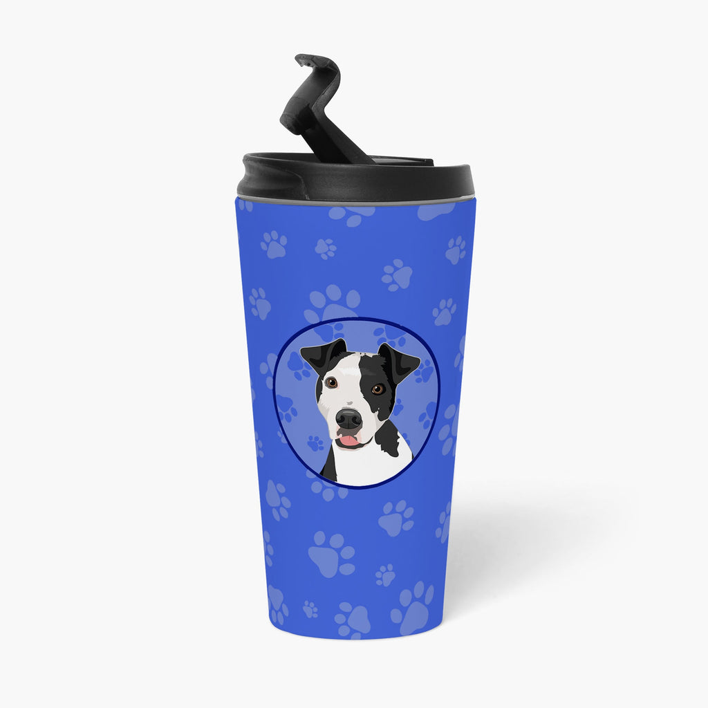 Pit Bull Black #2  Stainless Steel 16 oz  Tumbler Blue Insulated Tumbler with Lid, Cute Travel Cup for Coffee, Cocktails, Gift Men, Dad, Women, Mother