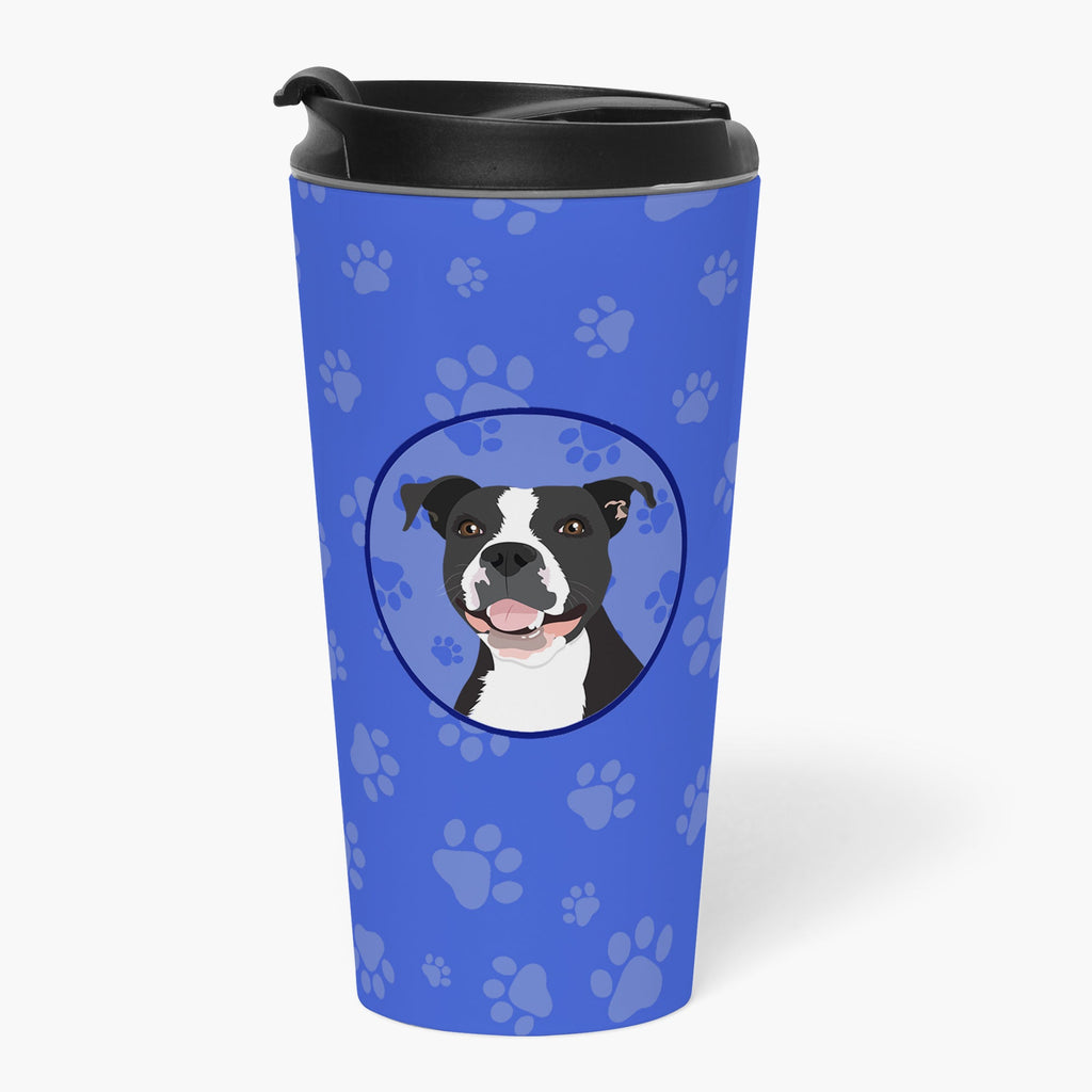 Pit Bull Black #3  Stainless Steel 16 oz  Tumbler Blue Insulated Tumbler with Lid, Cute Travel Cup for Coffee, Cocktails, Gift Men, Dad, Women, Mother
