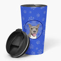 Pit Bull Blue #1  Stainless Steel 16 oz  Tumbler Blue Insulated Tumbler with Lid, Cute Travel Cup for Coffee, Cocktails, Gift Men, Dad, Women, Mother