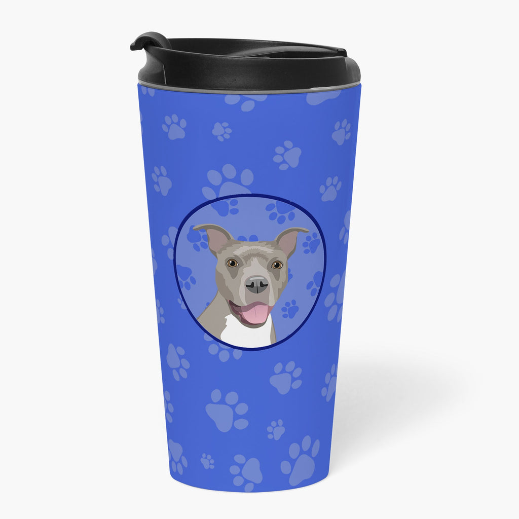 Pit Bull Blue #1  Stainless Steel 16 oz  Tumbler Blue Insulated Tumbler with Lid, Cute Travel Cup for Coffee, Cocktails, Gift Men, Dad, Women, Mother