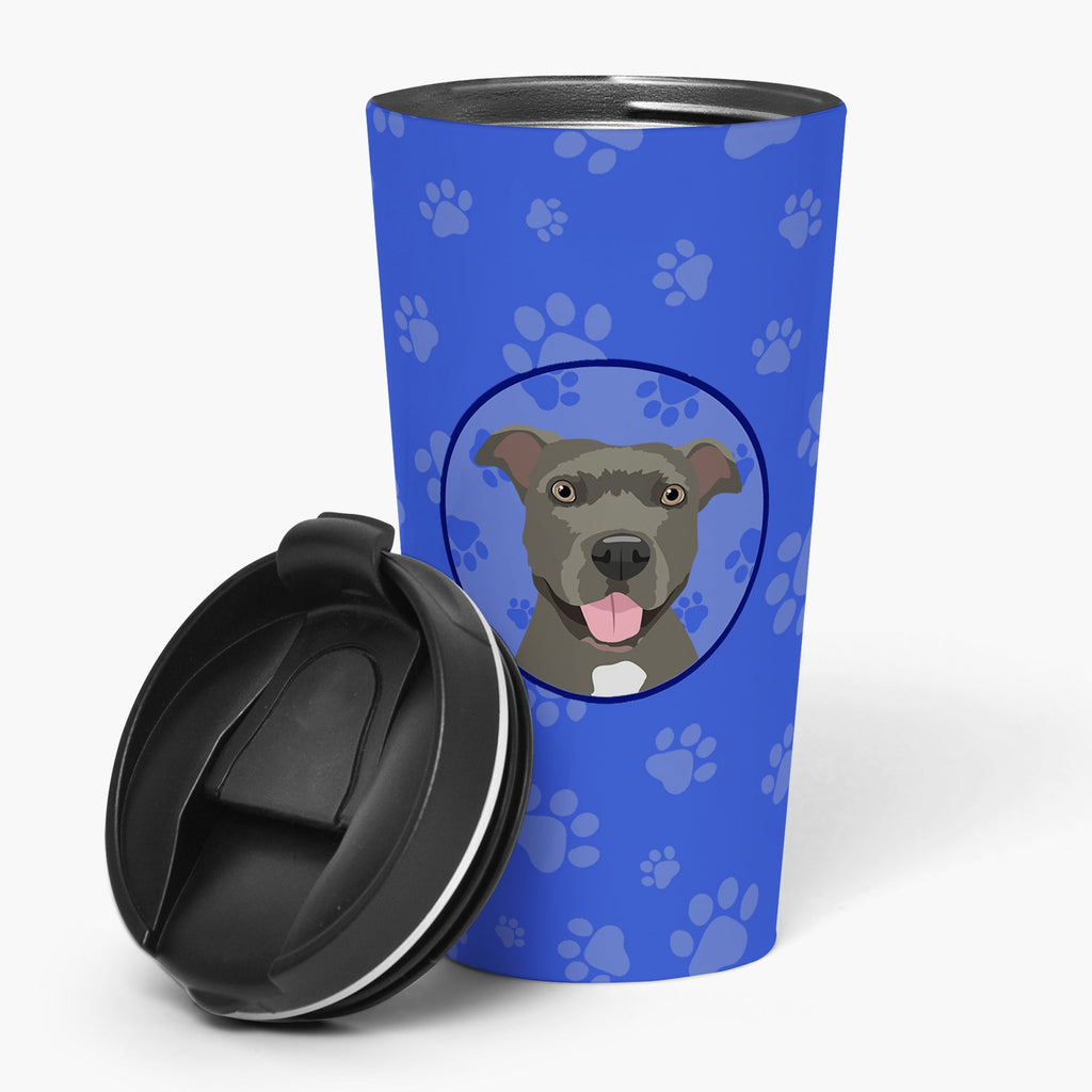 Pit Bull Blue #3  Stainless Steel 16 oz  Tumbler Blue Insulated Tumbler with Lid, Cute Travel Cup for Coffee, Cocktails, Gift Men, Dad, Women, Mother